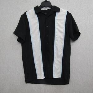 GNW Mens Black Shirt Large Tall Short Sleeve Button Business Casual Preppy